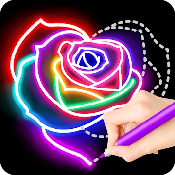 Aplicación "Aprende a dibujar una flor luminosa"