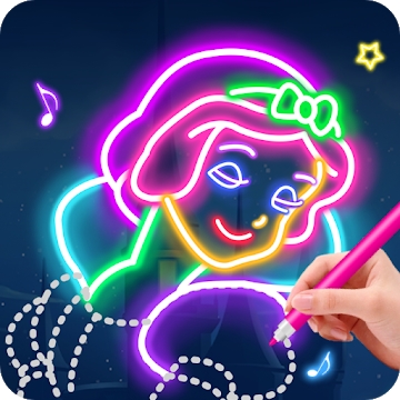 Applikation "Lær at tegne Glow Princess"