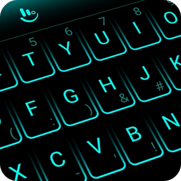 Aplikácia "Keyboard theme Neon blue"