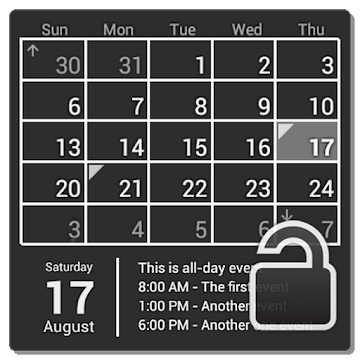 Aplikacija »Widget koledarja (ključ)«