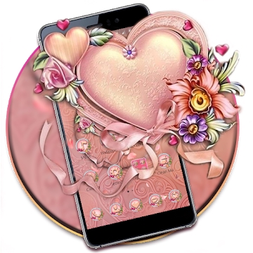 O aplicativo "Flower Heart Theme"