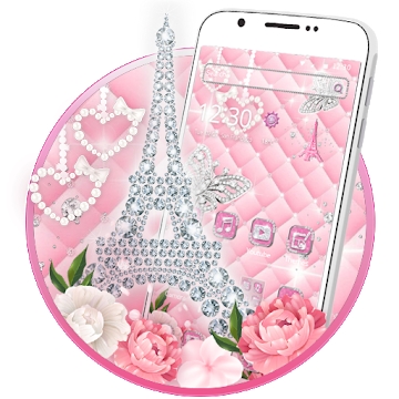 App'et "Pink Eiffeltårnet's Diamond Theme"