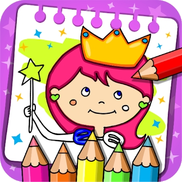 Appen "Prinsesser - Farvebog og spil"
