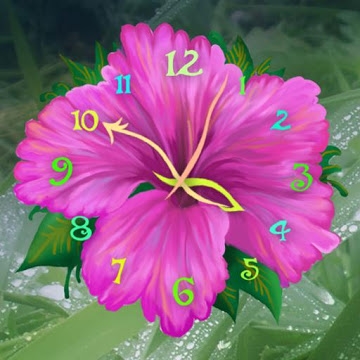 Aplikace "Live Wallpaper" Květinové hodiny ""