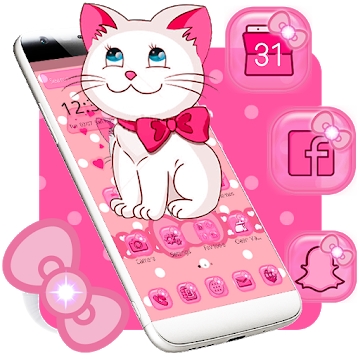Aplicația "Pink Kitty Cute Theme"